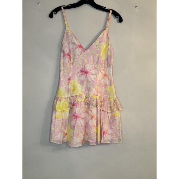 LoveShackFancy Fabienne Ruffled Dress Pink Floral Silk Blend Size 2 Worn Once - Picture 1 of 13
